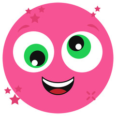 
A flat vector design of astonished emoji, emoticon in flat style 
