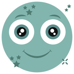 
Design of smiling face emoji, editable icon design 
