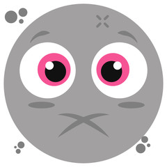 

Lips sealed emoji, flat icon design of speechless emoticon 
