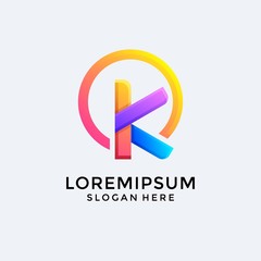 colorful letter k logo template