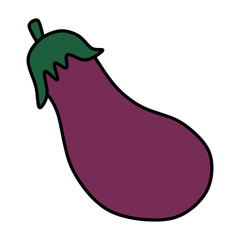 Eggplant. Hand drawn vector illustration in doodle style, isolated on a white background.