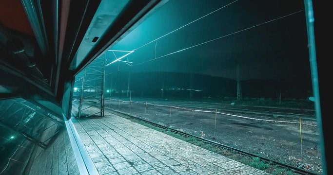 night timelapse from the train compartment