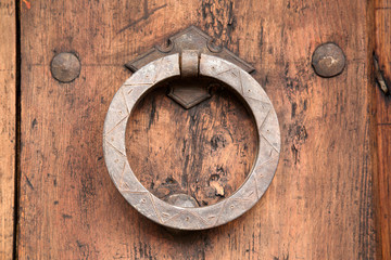 Metal Ring on Wooden Door