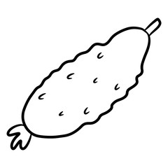 Cucumber. Hand drawn vector illustration in doodle style, isolated on a white background.