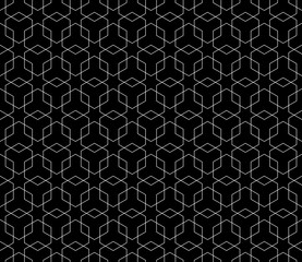 Vector seamless geometric pattern. Modern thin hexagon grid texture.