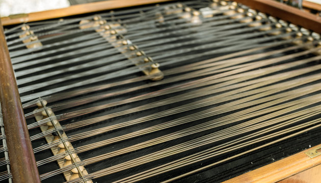 cimbalom musics instrument close view