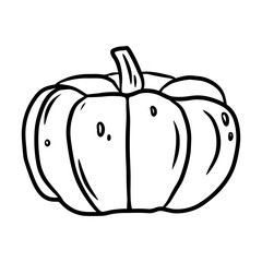 Pumpkin. Hand drawn vector illustration in doodle style, isolated on a white background.