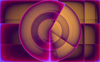 rendu numérique d'un travail sur un cercle doté d'une texture géométrique définie par de subtils dégradés