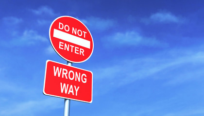 Road sign on a metal pole 