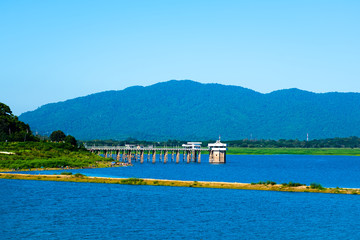 landscape with lake and mountains