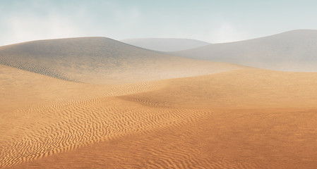 Sahara desert with sandstorm