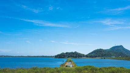 landscape with lake and mountains