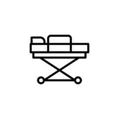 medical stretcher icon design black vector