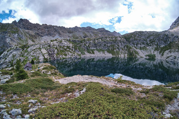Trekking for the Vercoche lake in Valle D'Aosta, Italy