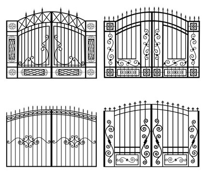 silhouettes of gates vector