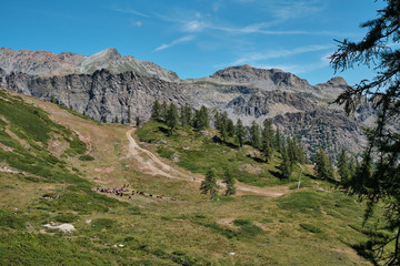 Trekking for the Vercoche lake in Valle D'Aosta, Italy