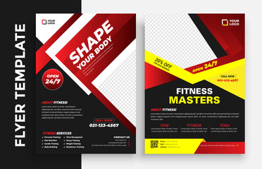 Vector layout design template for Gym, fitness, sport event, tournament or championship.