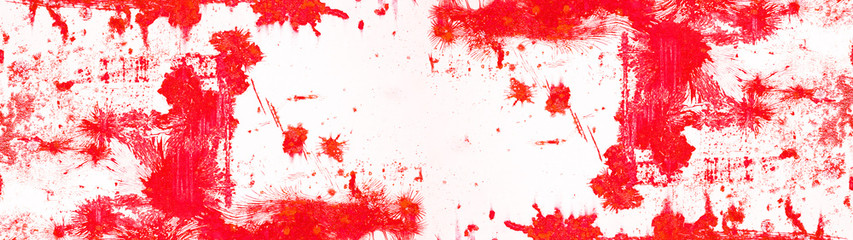 White painted abstract grunge red exfoliated peeled metal wall texture, with space for text