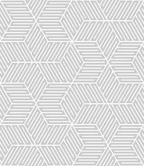 Vector geometric texture. Monochrome repeating pattern with hexagonal tiles.