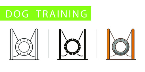 three icons set, jumping wheel