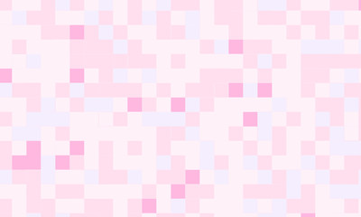 Abstract square pixel mosaic pink background geometric seamless pattern in pastel colors. 8 bit