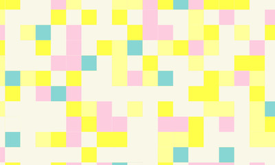 Abstract square pixel mosaic colorful background geometric seamless pattern in pastel colors. 8 bit