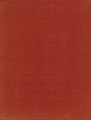 Textile texture. Red old book cover. Rough canvas surface. Blank retro page. Empty place for text. Perfect for background and vintage style design.
