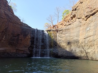 Naklejka premium waterfall in the mountains