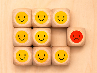 Emojis mit guter und schlechter Laune