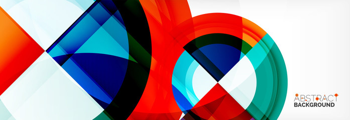 Round shapes, triangles and circles. Modern abstract background