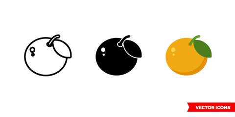 Orange icon of 3 types color, black and white, outline. Isolated vector sign symbol.