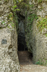Entrence to Łokietko's cave in Ojcowski National Park, Poland