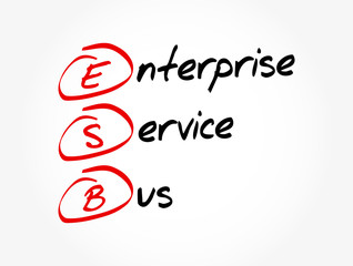 ESB - Enterprise Service Bus acronym, technology concept background