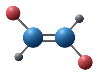 3d illustration of Cis–trans isomerism.   geometric or configurational isomerism. trans indicates that the functional groups are on opposing side of the carbon chain.
