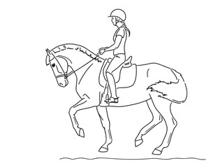 Young athlete during a training session on a horse