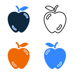 Apple fruit icon. Editable vector icon design is isolated on a white background
