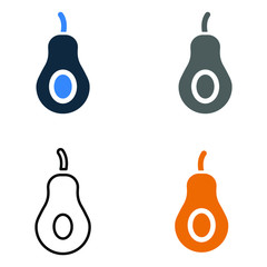 Fruit, avocado icon. Editable vector icon design is isolated on a white background
