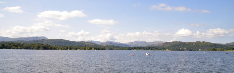 Cruise from Windermere to Ambleside in the Lake District, Cumbria, England, UK