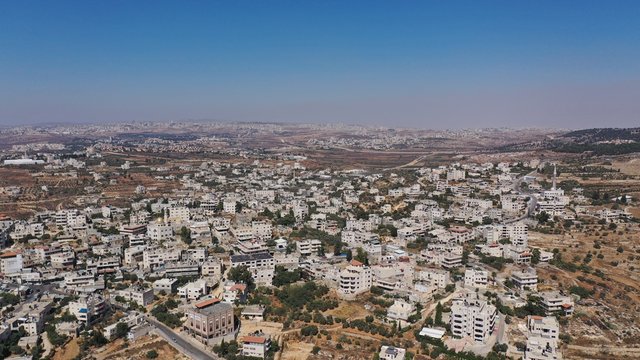 Aerial View over Palestinian Town Biddu Near Jerusalem
Drone, August,2020,Israel
