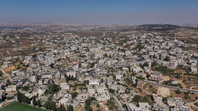 Aerial View over Palestinian Town Biddu Near Jerusalem
Drone, August,2020,Israel
