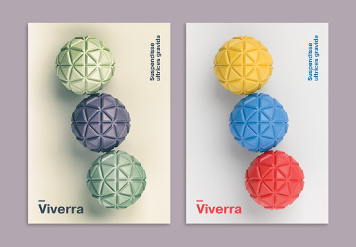 Abstract Geometric Background 3D Spheres Design Poster Layout