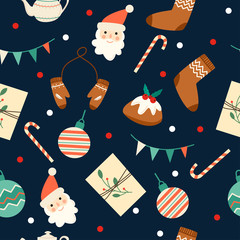 seamless pattern with Christmas elements