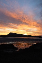 sunrise over eaval, north uist, outer hebrides, scotland