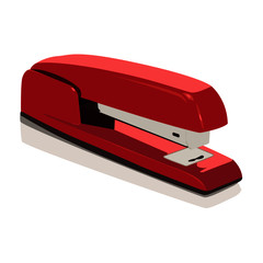 red stapler isolated on white background vector illustration office supplies