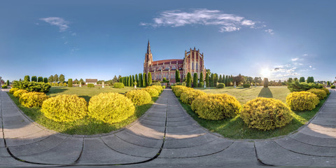 Full seamless spherical hdri panorama 360 degrees angle near neo gothic decorative medieval style...