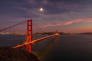 Golden Gate sunset evening