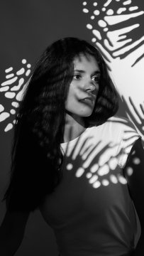 black and white portrait of a young woman