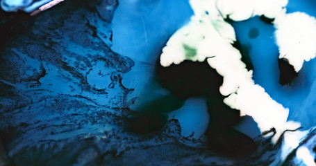 Macro Paint with Vibrant Palette. White Acrylic Paint with Bright Colourful Dye. Created Shadowy...