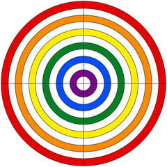 Target for shooting colors LGBT flag, vector target LGBT symbol anti homophobia, sign for a meeting place pride party