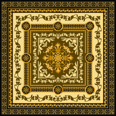 Obraz premium Seamless pattern decorated with precious stones, gold chains and pearls. 